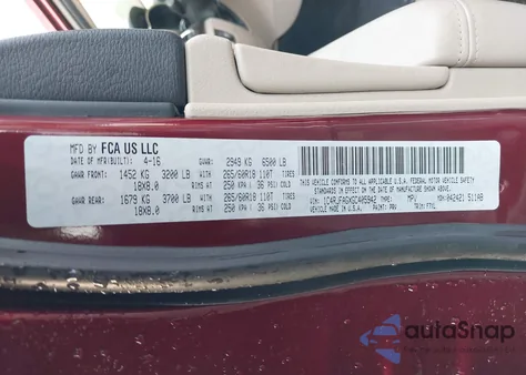 2016 Jeep Grand Cherokee Laredo из США, поврежденный, VIN 1C4RJFAGXGC405942